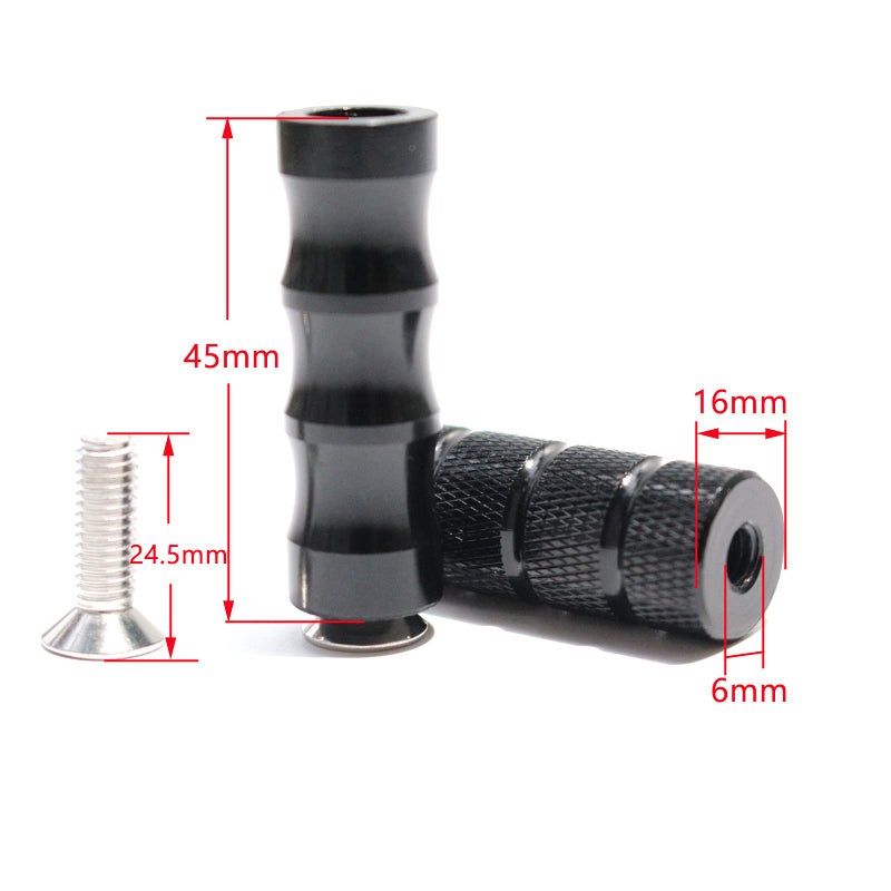 ONETEN CNC Motorcycle Knurled Shifter Peg Anti-Skid Gear Shift Brake Lever Foot Pegs Pedal 6mm Hole Front Footrests Footpeg Rearsets For Honda Suzuki Yamaha Kawasaki Ducati Aprilia - Image 2